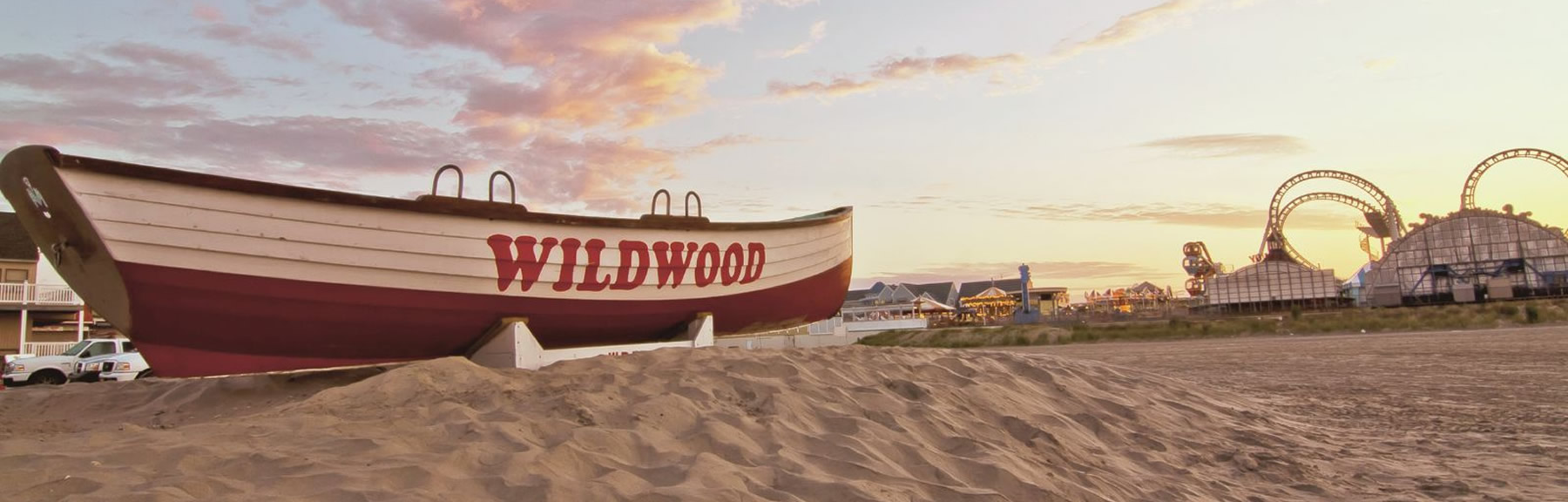 Wildwood, New Jersey boardwalk and coastline